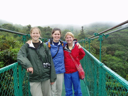 Kristin Aquilino on a bridge in Monteverde Costa Rica